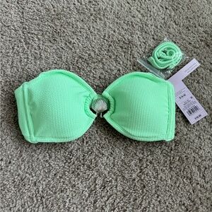 Teal strapless bikini top